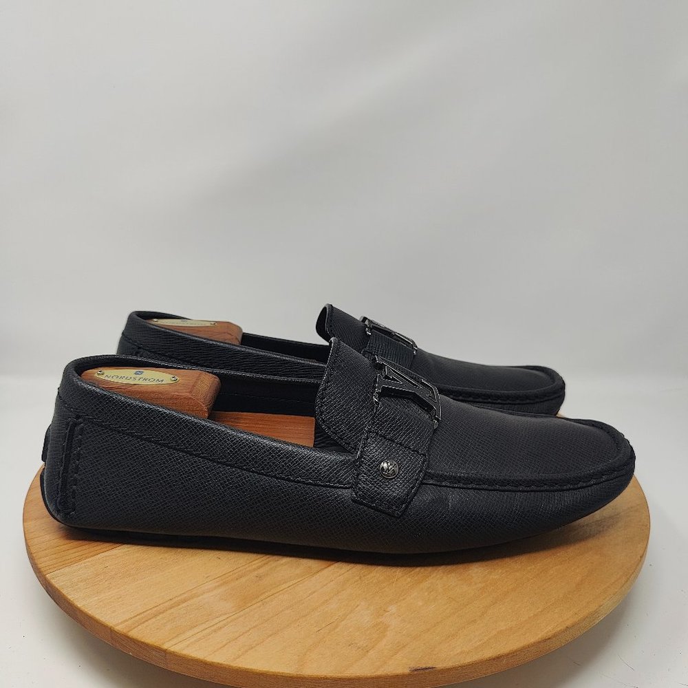 Louis Vuitton Loafers Shoes- Mens- Size 9- Black- Slip On Square Toe- Casual